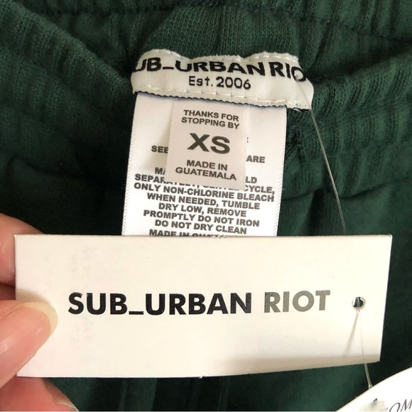 NWT Sub_Urban Riot Cambridge Stripe Jogger Sweatpants | Emerald Green, Size XS - Picture 5 of 9